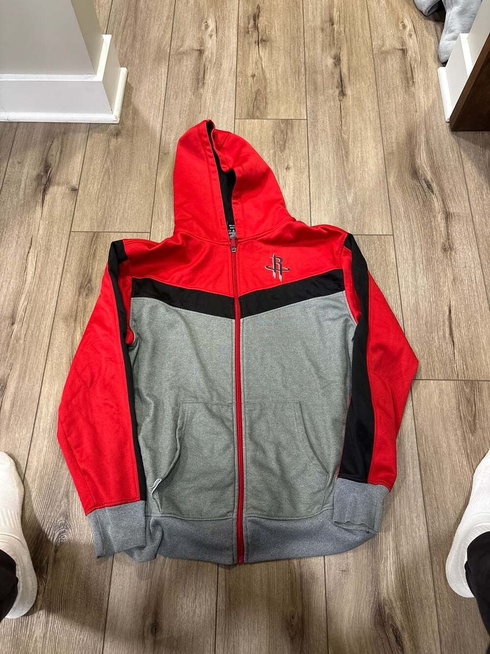 Ultra Game NBA Houston Rockets  Colorblock Fleece Full-Zip Hoodie size L